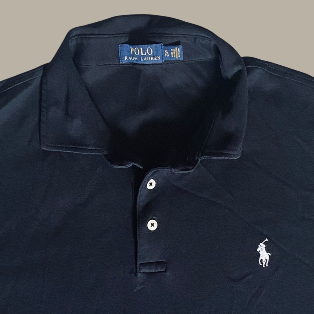 Polo Ralph Lauren Classic Fit Soft Cotton Polo Shirt SZ XL Black - Picture 4 of 7
